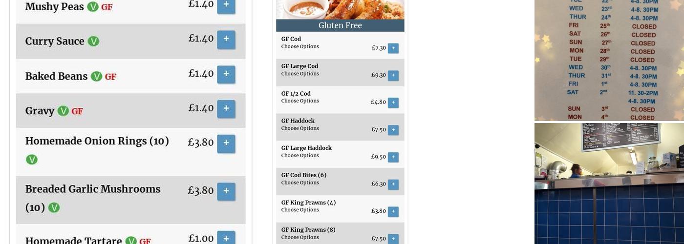 The Wagon Wheel Fish & Chips Menu