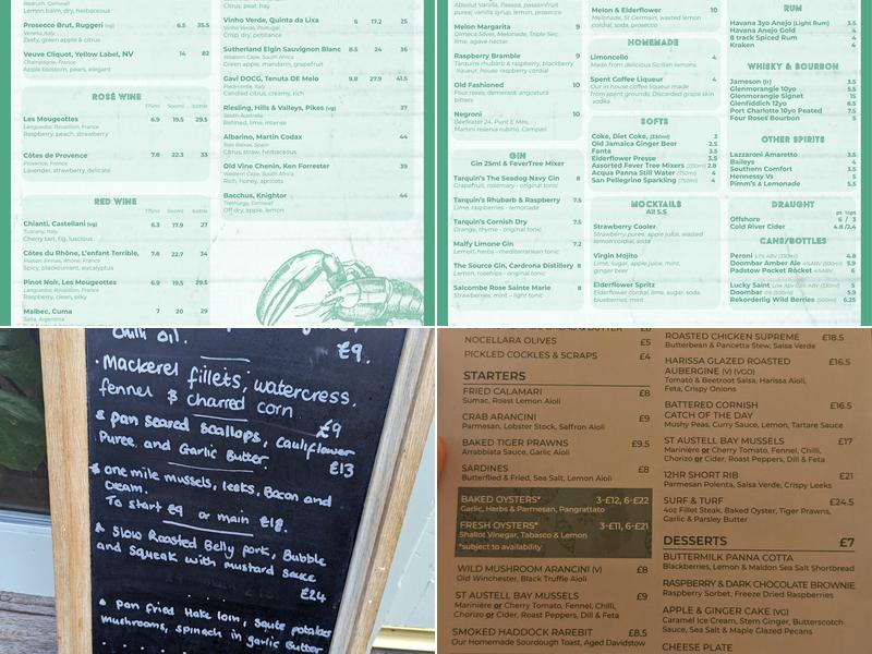Springtide, Charlestown Menu