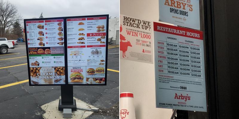 Arby's Menu