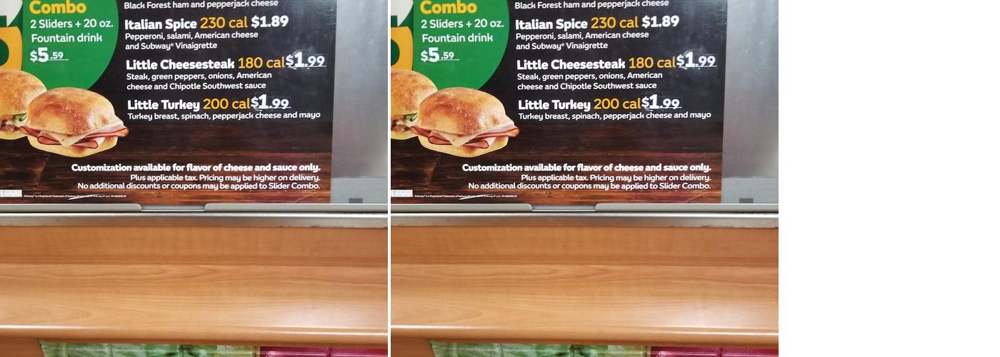 Subway Menu