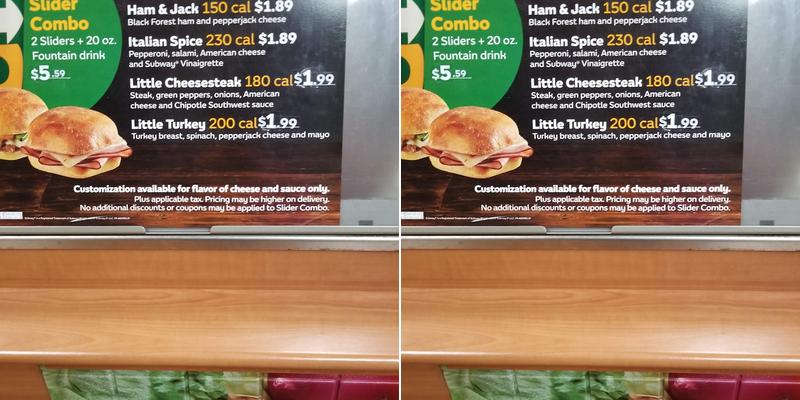 Subway Menu