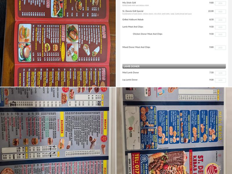 St.Dennis kebab house Menu