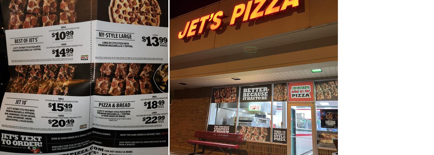 Jet's Pizza Menu