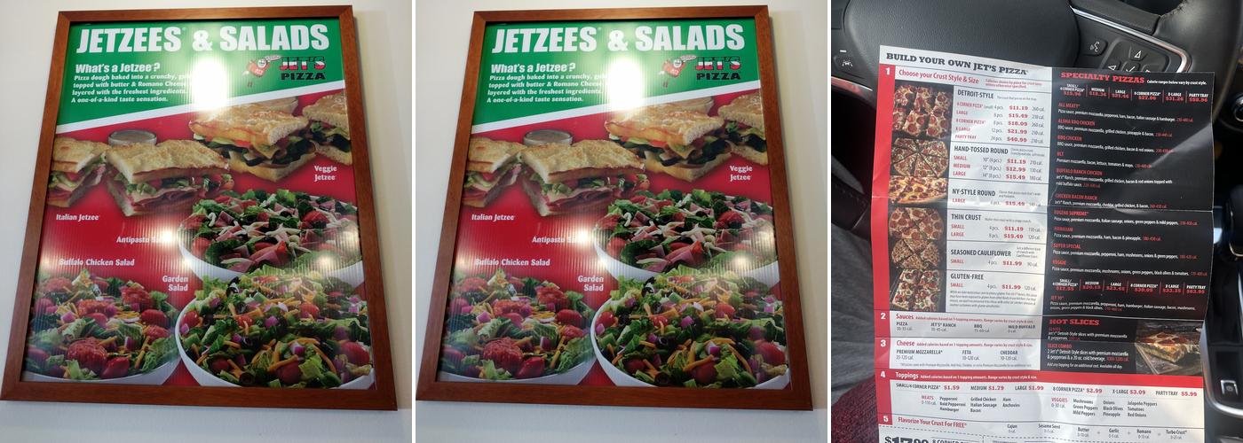 Jet's Pizza Menu