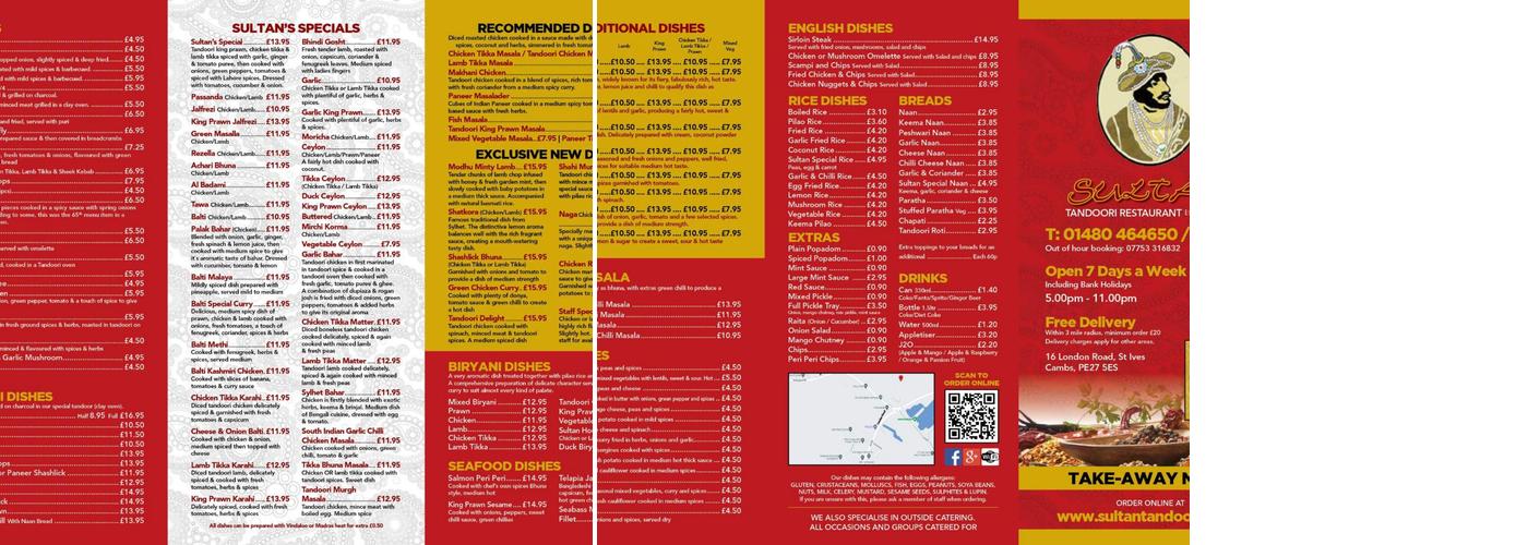 The Sultan Tandoori (2010) Ltd Menu