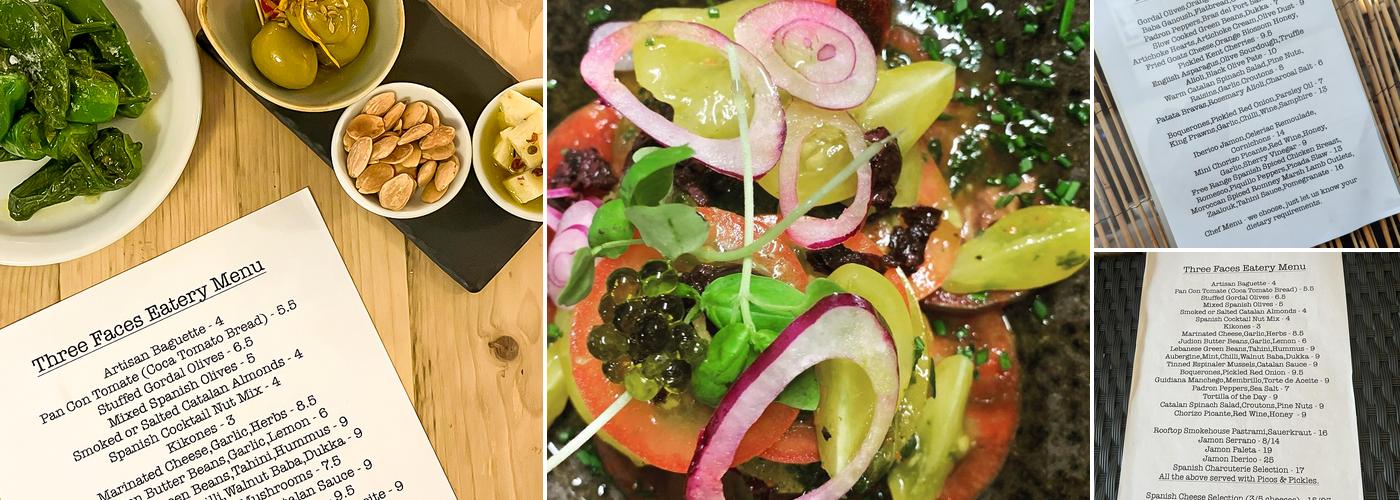 Three Faces of Del Parc Menu