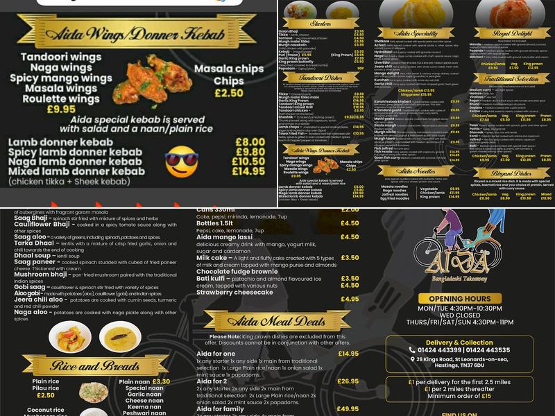 Aida Cuisine Menu