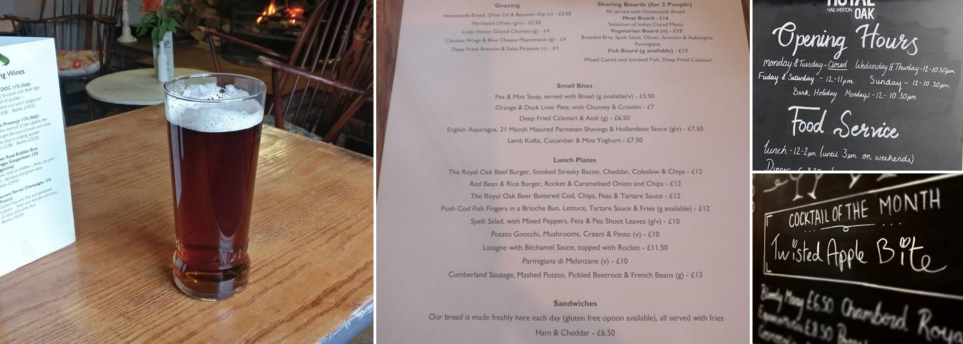The Royal Oak Menu