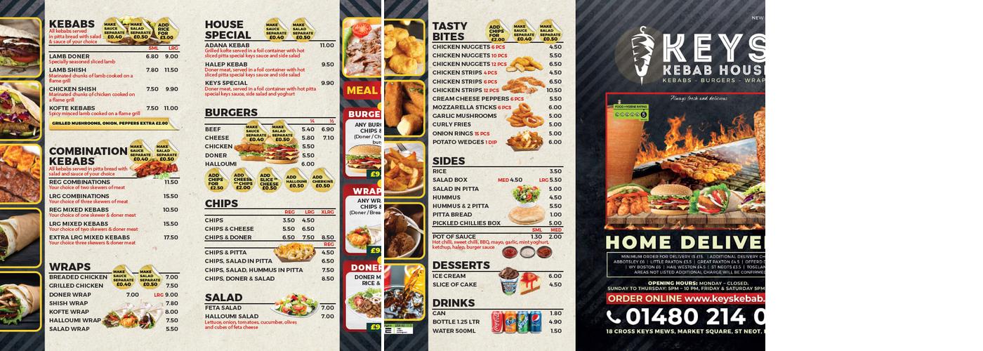 Cross Keys Kebabs Menu