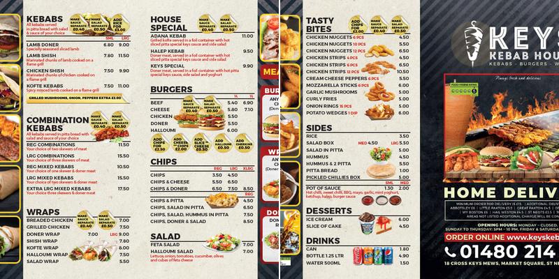Cross Keys Kebabs Menu