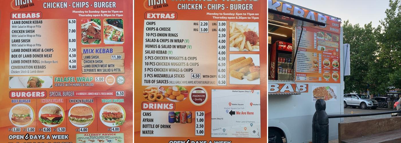 MARKET KEBAB VAN Menu