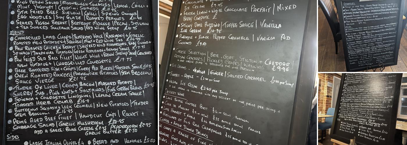 Bicycle Bar and Restauran​​t​ Tendring Menu