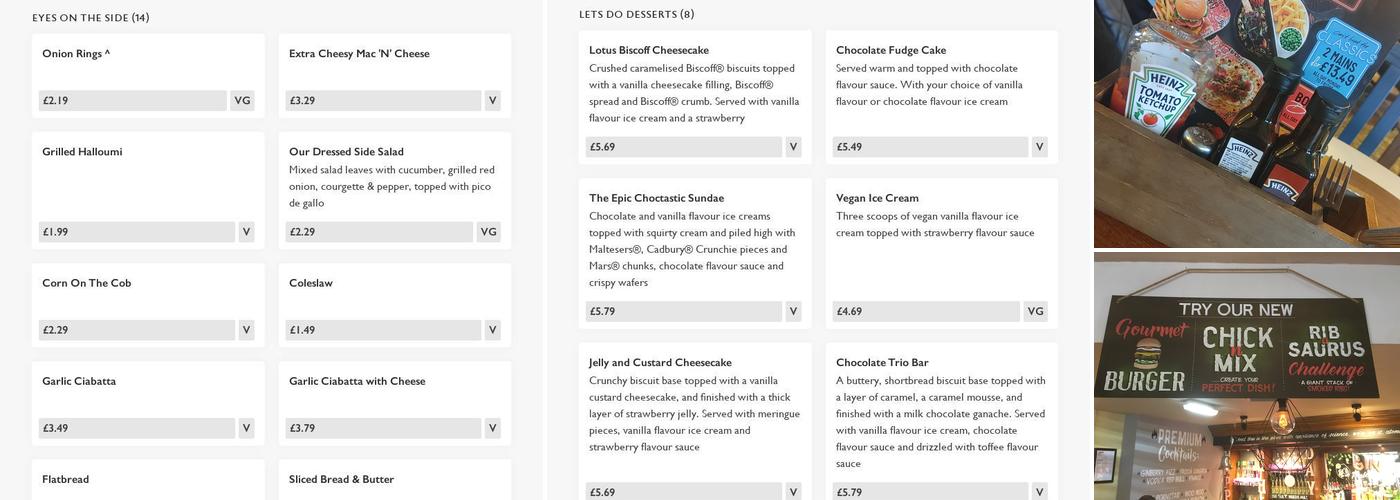 Royal Sovereign Menu