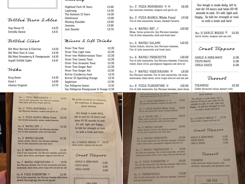 No. Twenty Three Menu