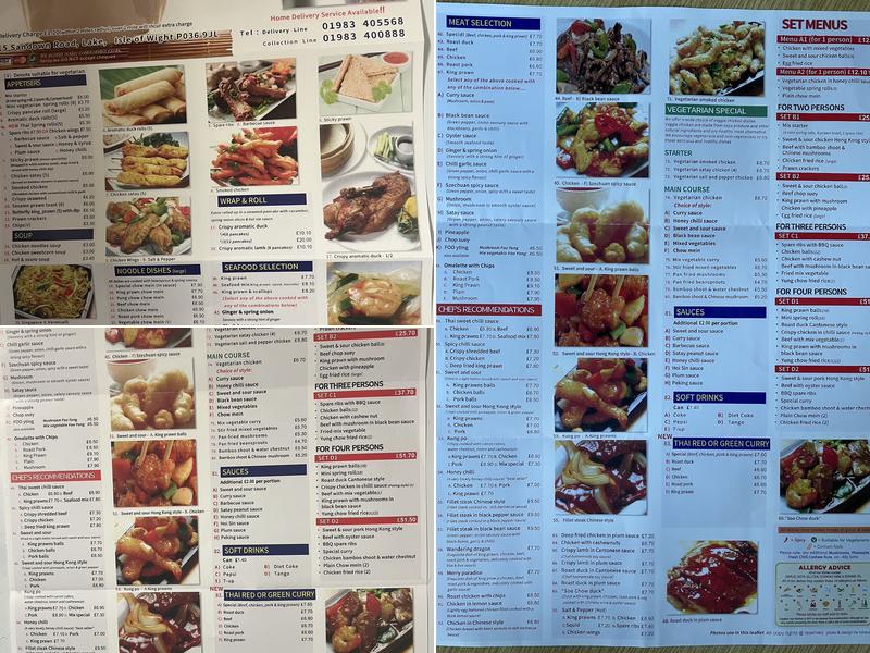 Kosing Menu