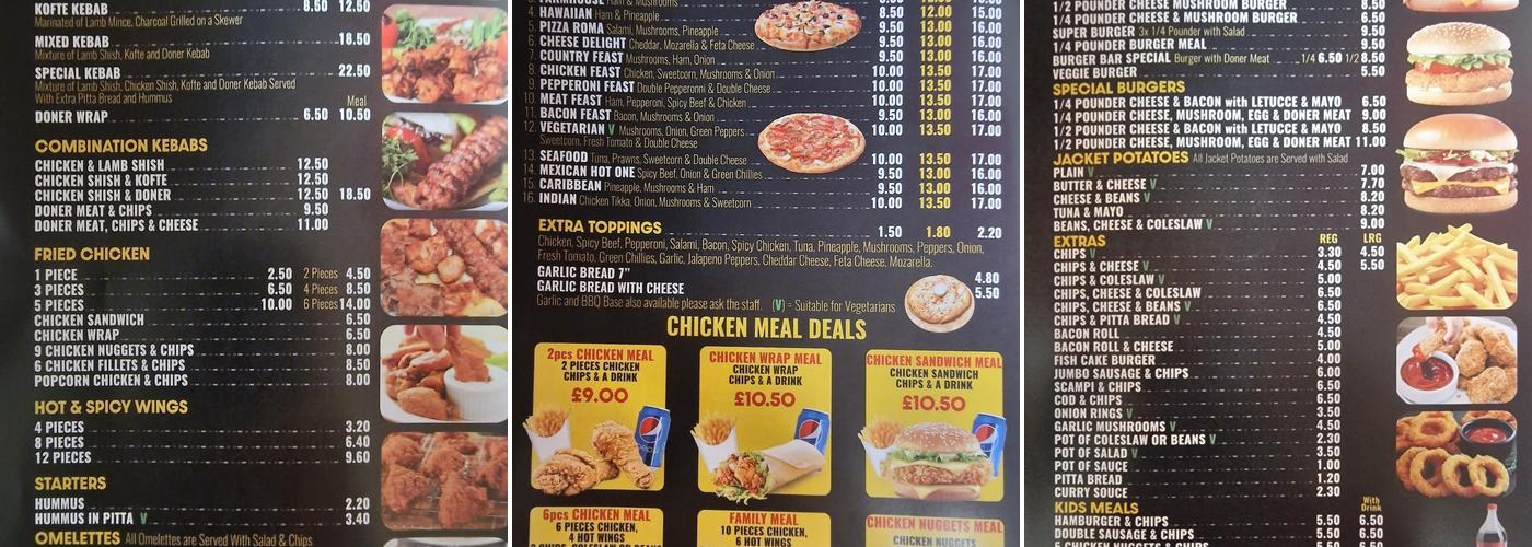 Chicken & Pizza Land Menu