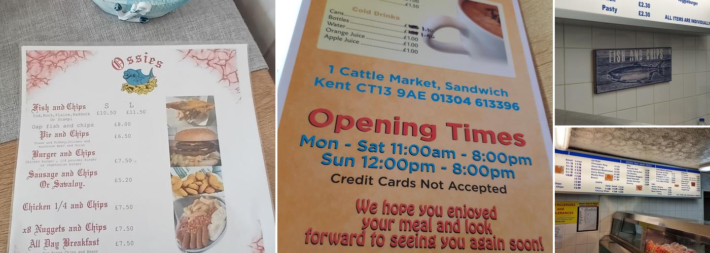 Ossies Fish Bar Menu