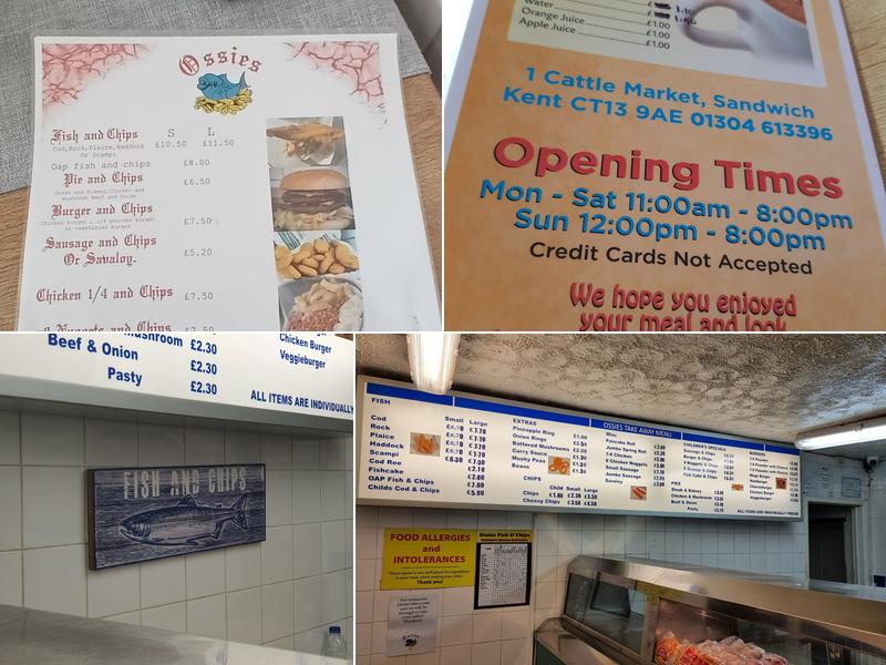 Ossies Fish Bar Menu