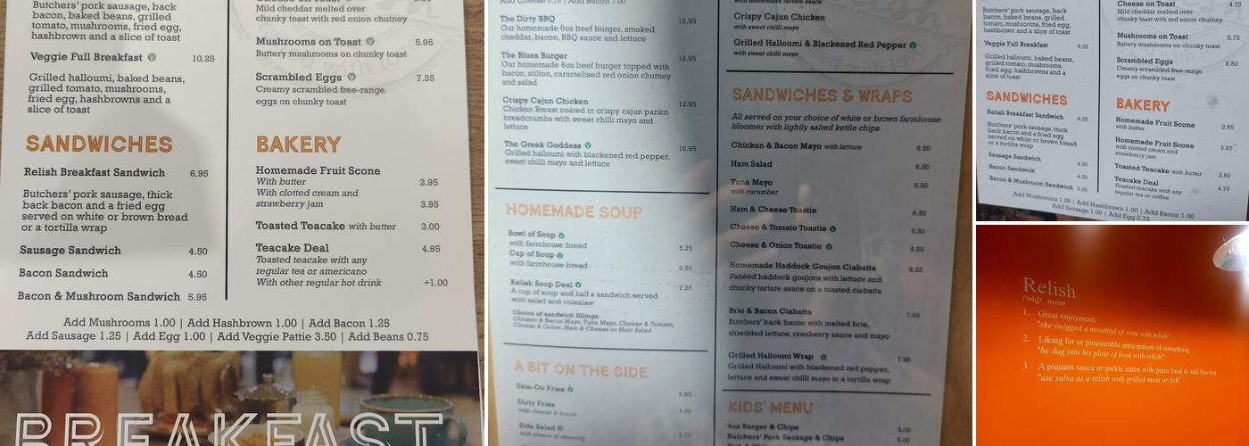 Relish Kitchen & Coffee Menu