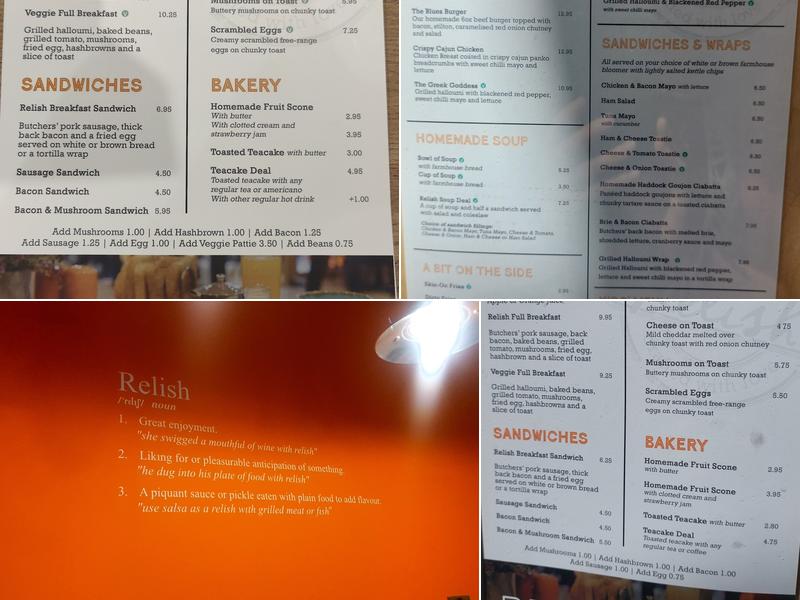 Relish Kitchen & Coffee Menu