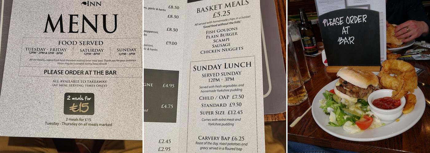 Ye Olde Forge Valley Inn Menu