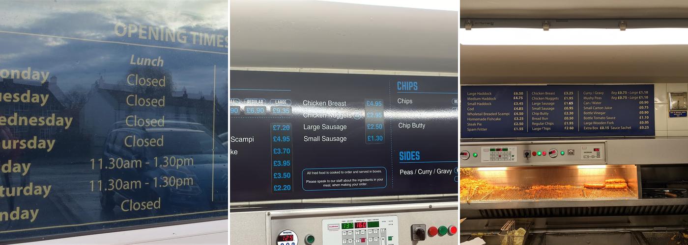 Seamer Fisheries Menu