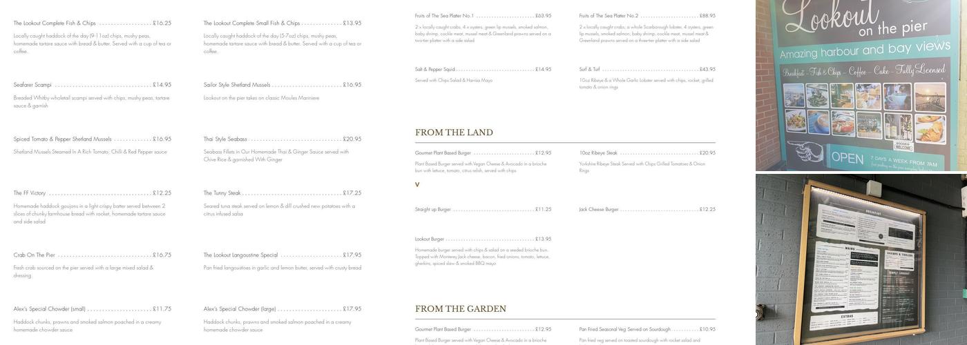 Lookout on the Pier Menu