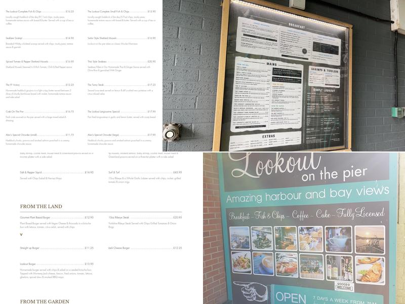 Lookout on the Pier Menu