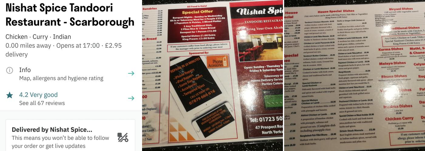 Nishat Spice Tandoori Menu