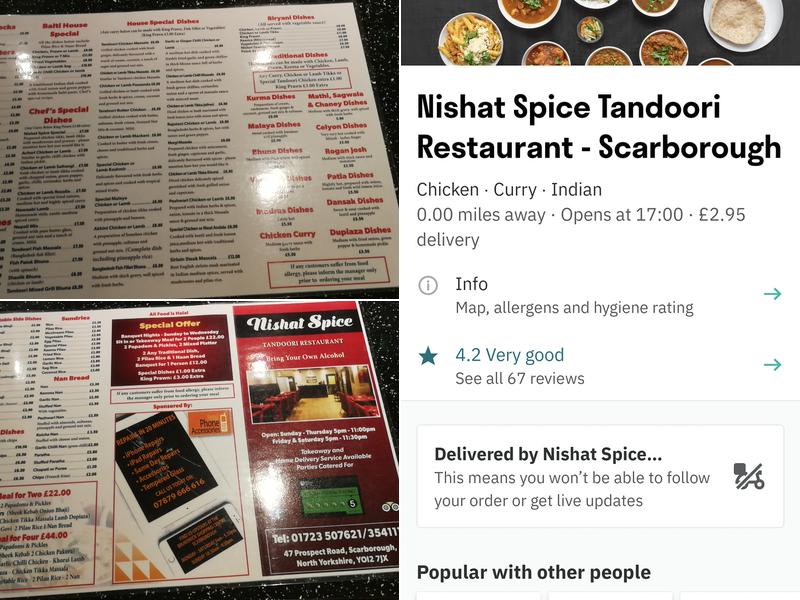Nishat Spice Tandoori Menu