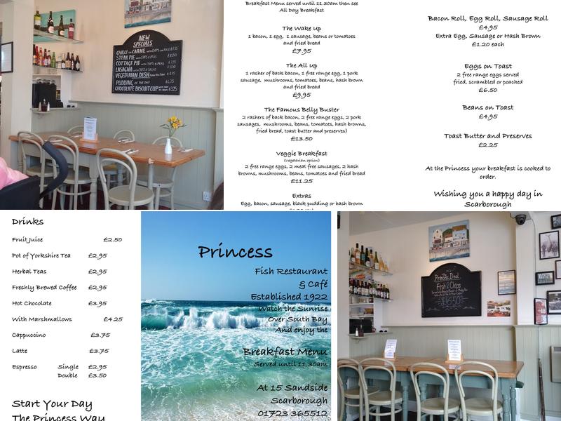 The Princess Café Menu