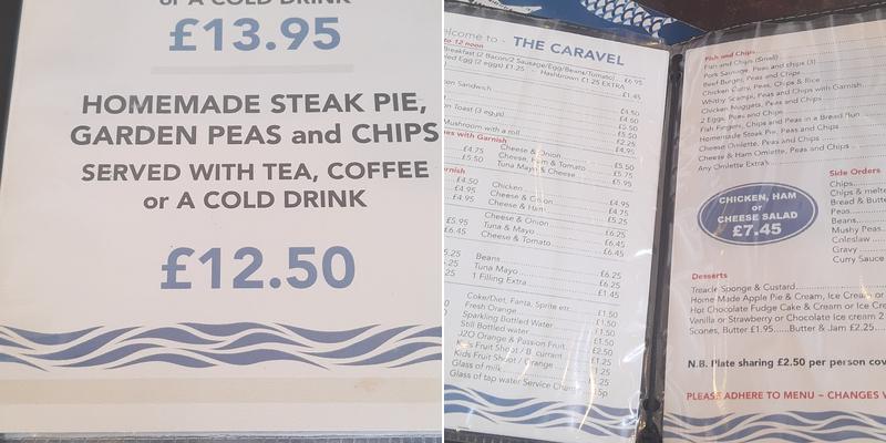 Caravel Restaurant Menu