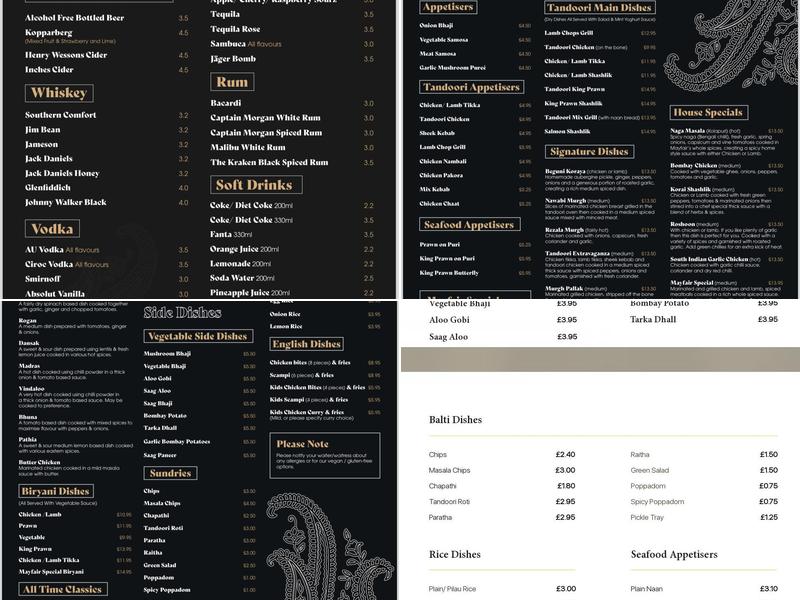 The Mayfair Messingham Menu
