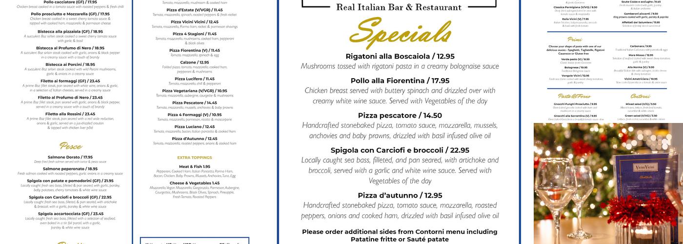 Vicini Vicini Seaford Menu