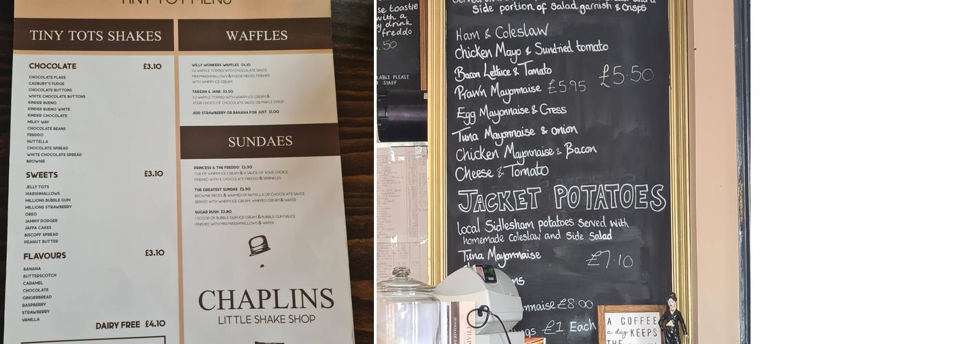 Chaplins Coffeehouse Menu