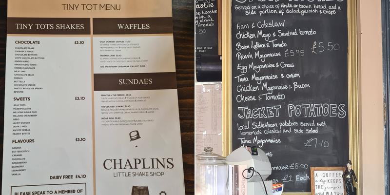 Chaplins Coffeehouse Menu