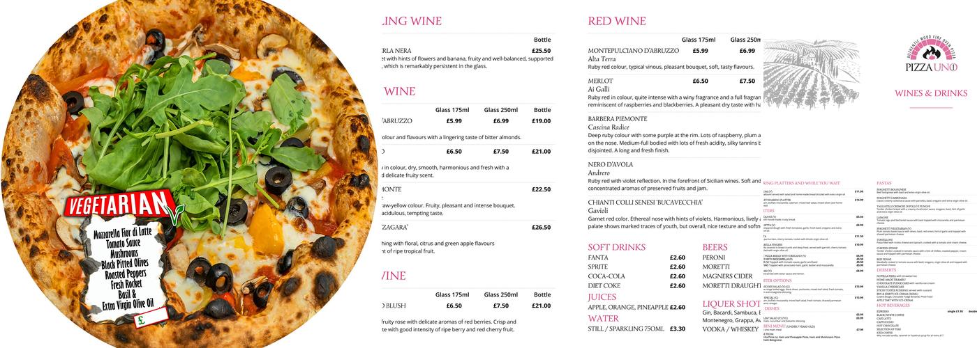Pizza Uno Sevenoaks Menu