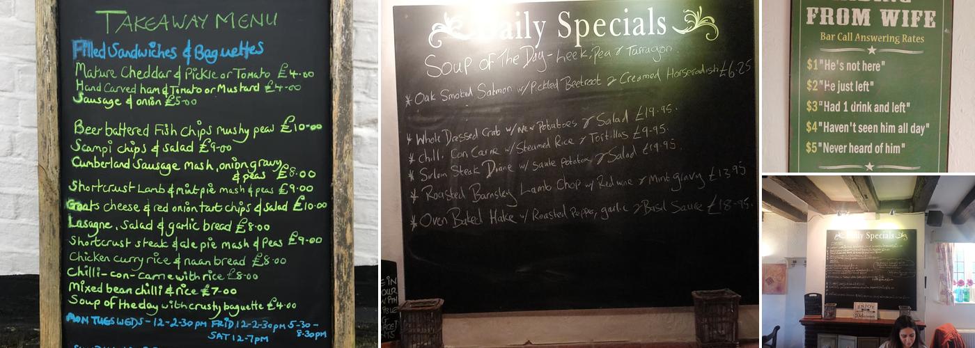 The Crown, Shoreham, Sevenoaks, Kent Menu