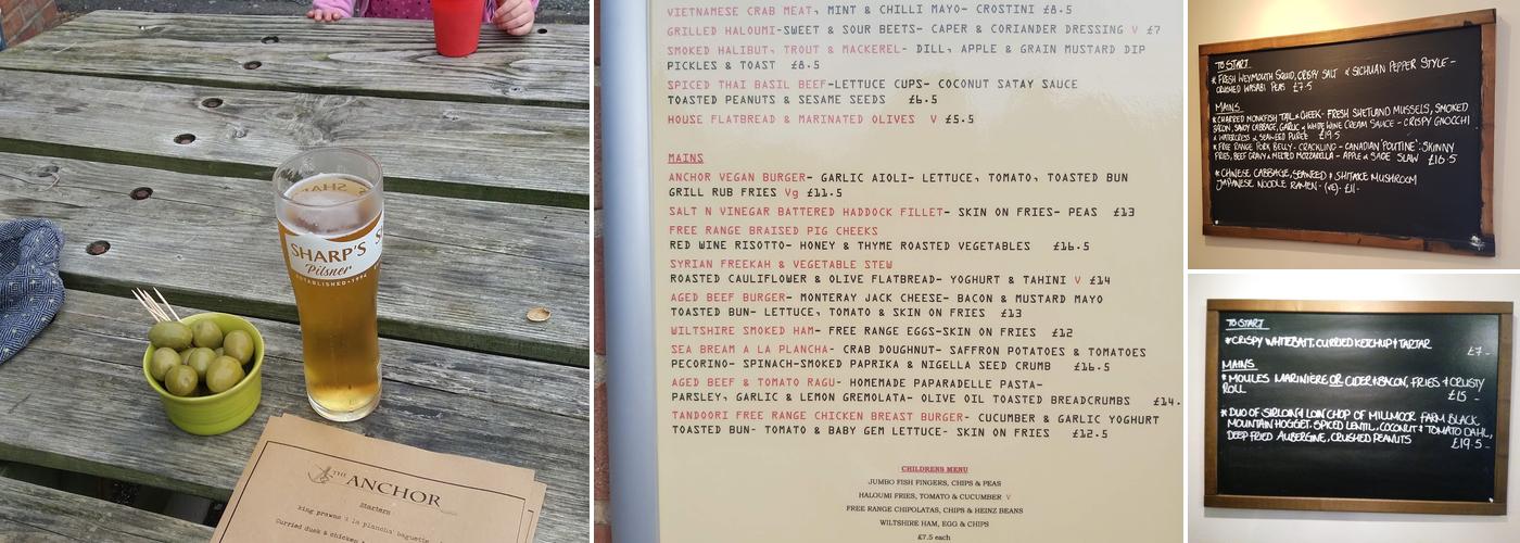 Anchor Inn Shapwick Menu