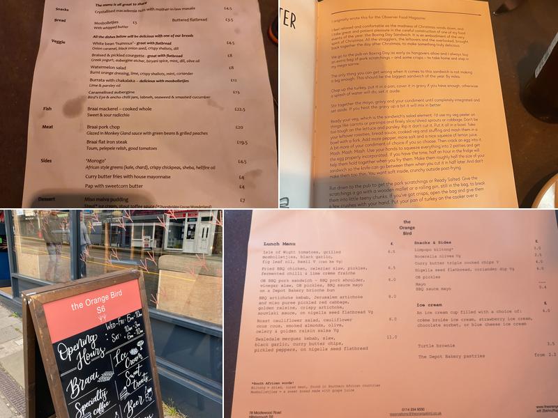 the Orange Bird Menu