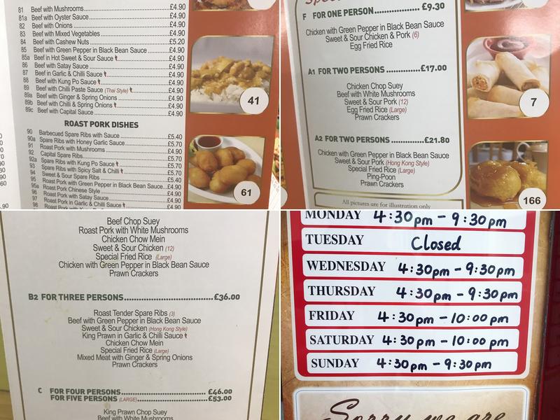 Hong Kong Garden Menu