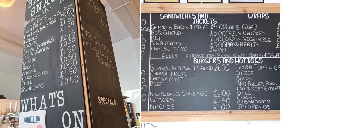 The Canteen Bar & Kitchen Menu