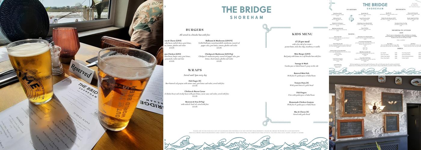 The Bridge, Shoreham Menu