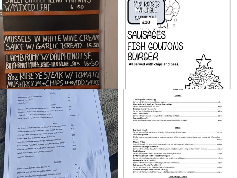 The Partridge Inn Menu