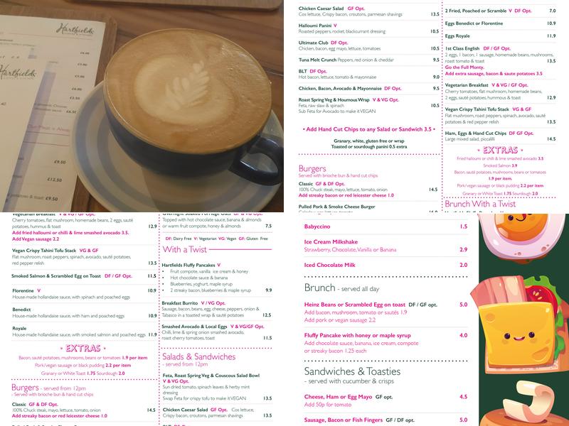 Hartfields Menu