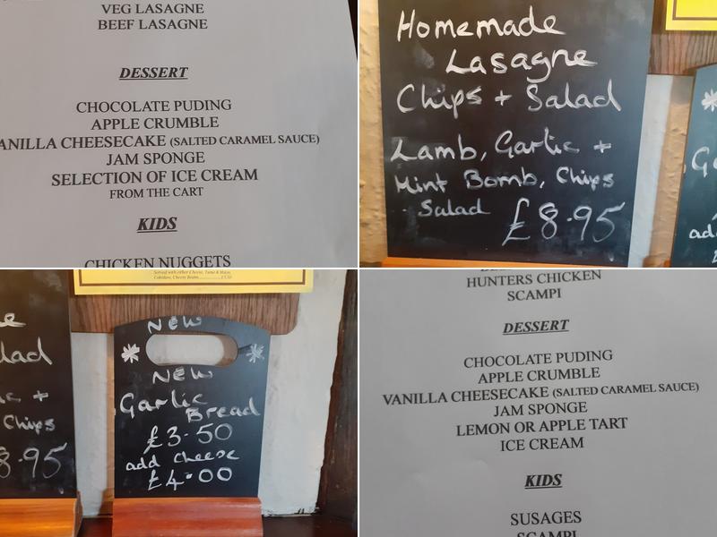 The Lord Collingwood Menu