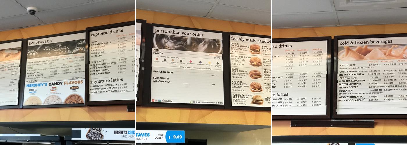 Dunkin' Menu