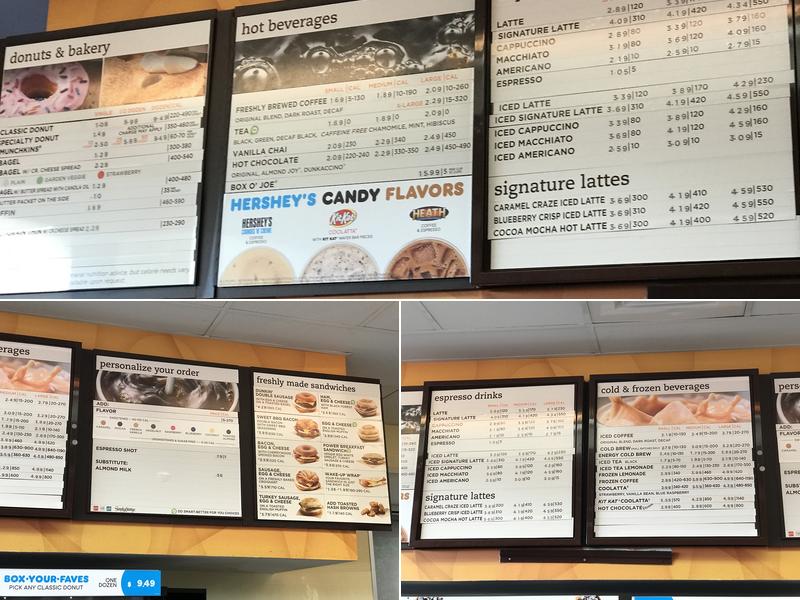 Dunkin' Menu