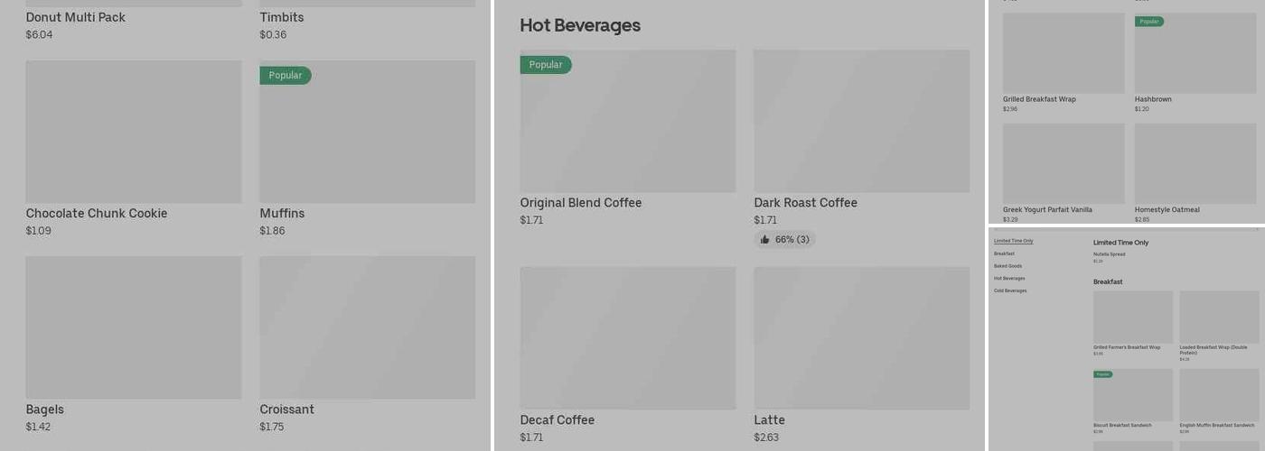 Tim Hortons Menu