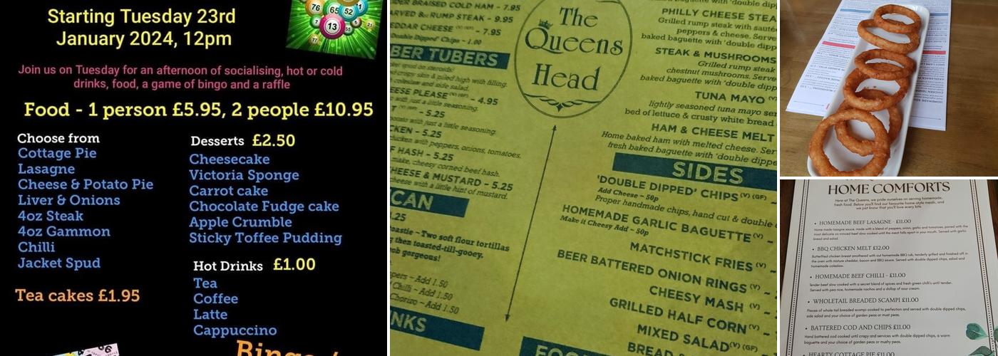 The Queens Head Wednesbury Menu